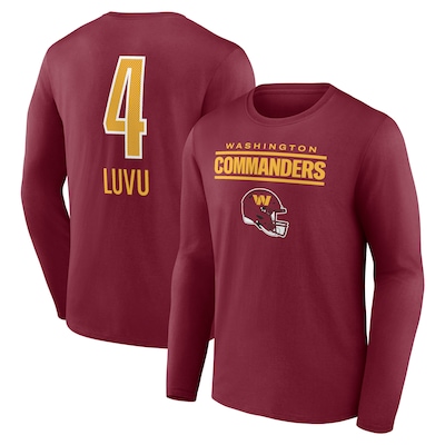 Men's Frankie Luvu Burgundy Washington Commanders Team Wordmark Name & Number Long Sleeve T-Shirt